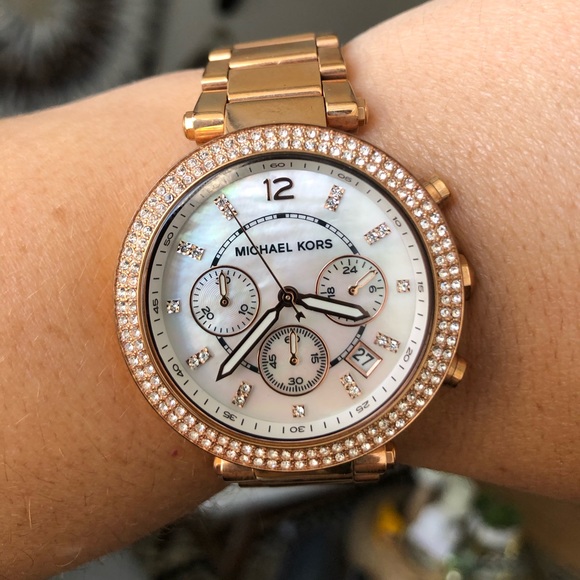Michael Kors Rose Gold Rhinestone Watch - Picture 7 of 8